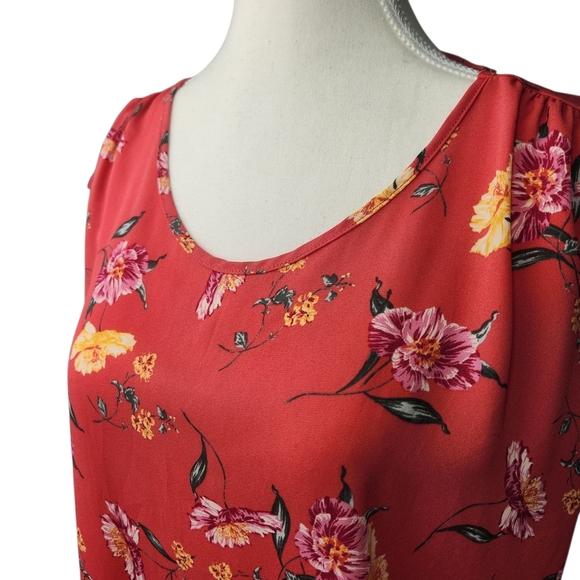 Pink Rose Floral Blouse Size M - Picture 2 of 6